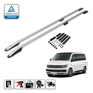 Omtec podélné střešní nosiče stříbrné Volkswagen Transporter T5/T6 a T6.1 - dlouhý rozvor
