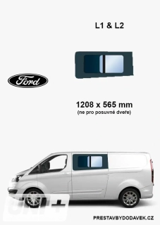 Boční levé posuvné okno - Ford Transit Custom V362