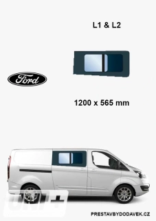 Boční pravé posuvné okno - Ford Transit Custom V362