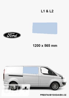 Boční pravé pevné okno Ford Transit Custom V362