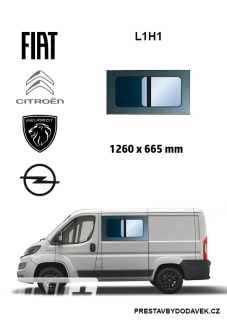 Boční levé posuvné okno L1H1 | Citroen Jumper / Peugeot Boxer / Fiat Ducato / Opel Movano