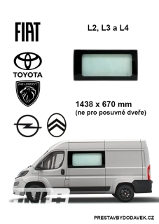 Boční levé pevné okno L2, L3 a L4 | Citroen Jumper / Peugeot Boxer / Fiat Ducato / Opel Movano