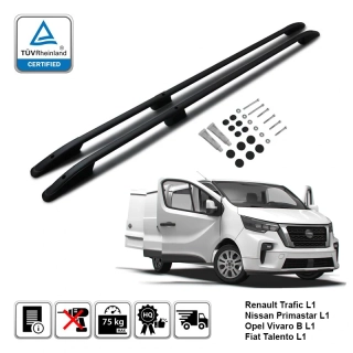 Omtec podélné střešní nosiče černé - Renault Trafic / Opel Vivaro / Fiat Talento (L1)