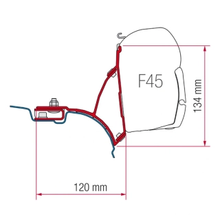 Adaptér Kit (F45) - VW T5/T6 nebo Multivan bez střešní kolejnice