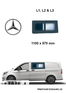 Boční levé posuvné okno - Mercedes-Benz Vito W447