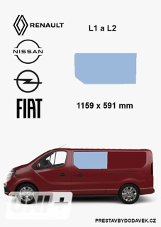 Boční levé pevné okno L1 a L2 | Renault Trafic X82, Opel Vivaro B, Fiat Talento