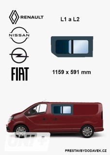 Boční levé posuvné okno L1 a L2 | Renault Trafic X82, Opel Vivaro B, Fiat Talento