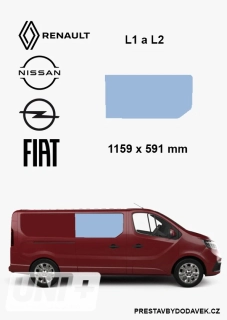 Boční pravé pevné okno L1 a L2 | Renault Trafic X82, Opel Vivaro B, Fiat Talento