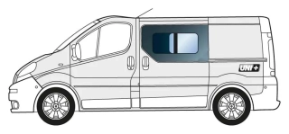 Boční levé posuvné okno - Renault Trafic / Opel Vivaro (L1 a L2)