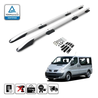 Omtec podélné střešní nosiče stříbrné L2 (Renault Trafic, Opel Vivaro, Nissan Primastar)