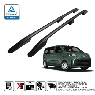 Omtec podélné střešní nosiče černé - Citroen Jumpy (L2) / Peugeot Expert (L2) / Opel Vivaro (M) / Toyota Proace (L1)