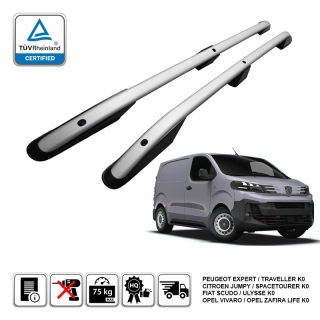 Omtec podélné střešní nosiče stříbrné - Citroen Jumpy (L1) / Peugeot Expert (L1) / Opel Vivaro (S)